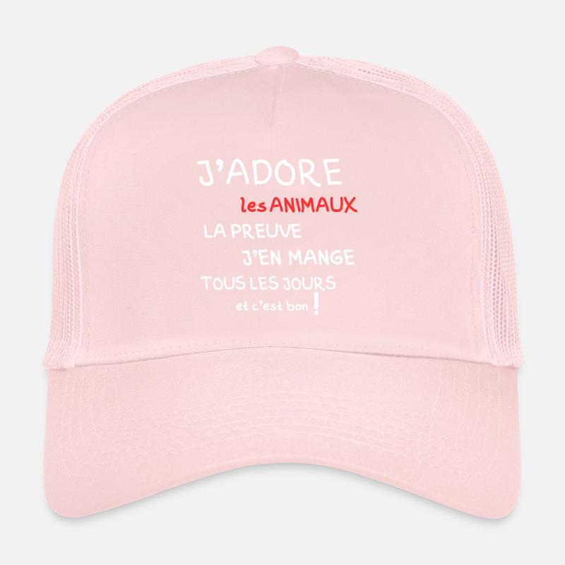 I love animals, the proof is that I eat them Trucker Cap