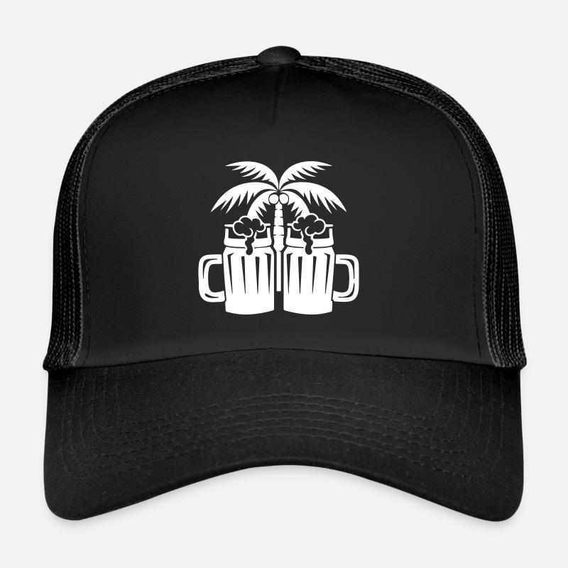 Plage de bière Île de Palm Trees Casquette trucker 