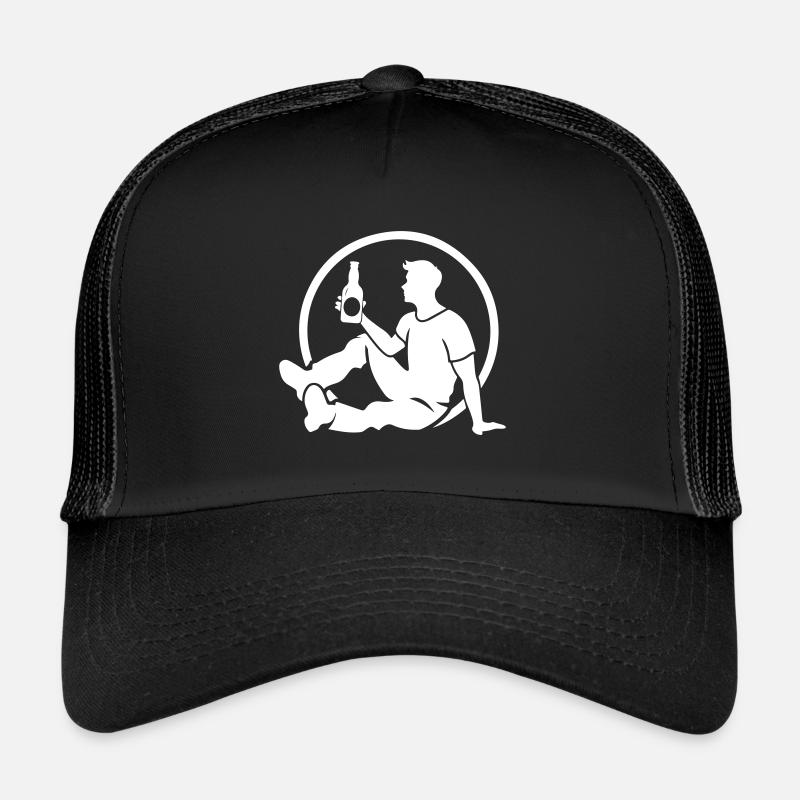 Silhouette de bouteille de bière buvant Casquette trucker 