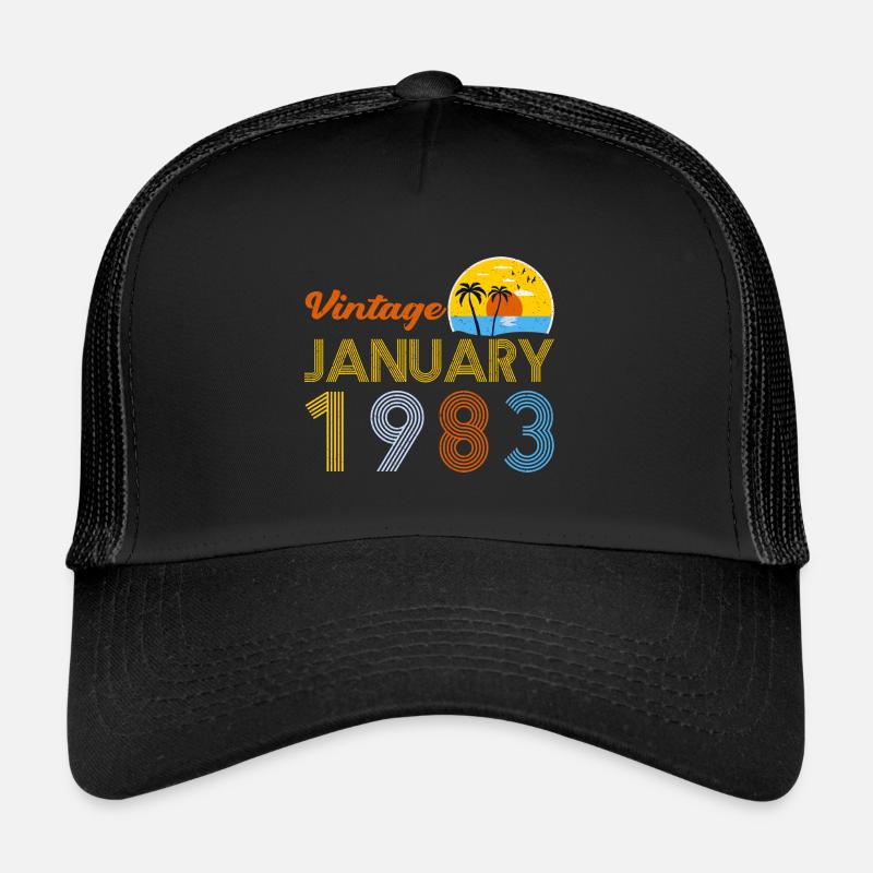 40e anniversaire Millésime Janvier 1983 40 ans Cadeaux Casquette trucker 
