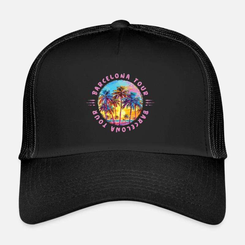 Visite des palmiers de Barcelone Casquette trucker 