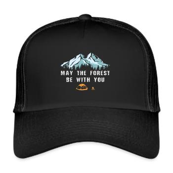 Zelten Wildnis - Trucker Cap - Schwarz/Schwarz - Vorne