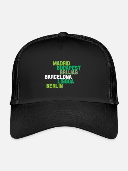 VILLES EUROPEENNES - Casquette trucker  - noir/noir - Devant