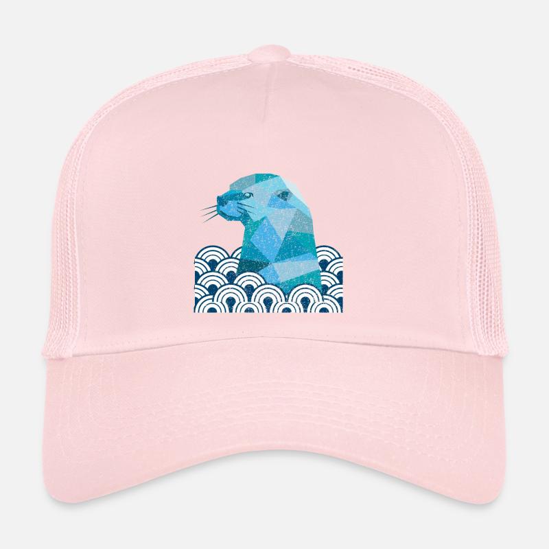 Otter gift geometry minimalist design Trucker Cap
