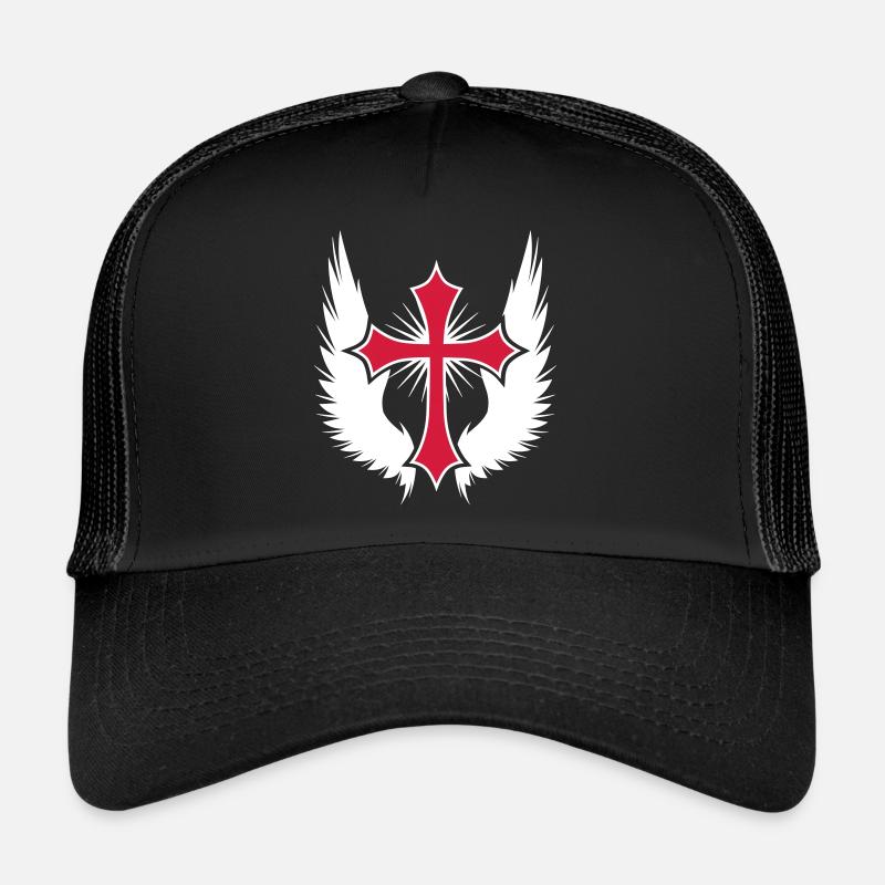 11 Gothic Cross Wings - Trucker Cap - black/black