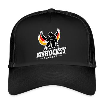 DEUTSCHLAND EISHOCKEY TEAM GERMANY ADLER - Trucker Cap - Schwarz/Schwarz - Vorne