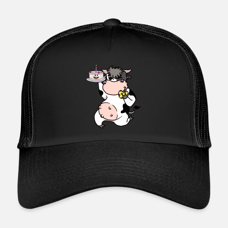Cow Confectioner Baker Cake Snacking on cake Professions Trucker Cap