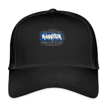 Mannheim Mannem Monnem Graffiti MA Waldhof Hiphop - Trucker Cap - Schwarz/Schwarz - Vorne