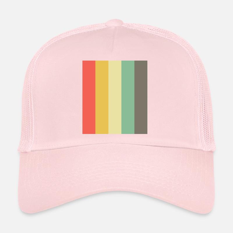 Retro Vintage Striped Rectangle Striped Template Trucker Cap