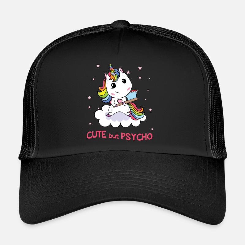 Licorne mignonne mais psycho Casquette trucker 