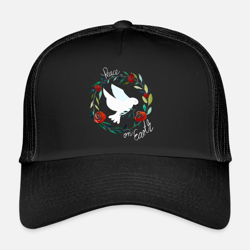 Friedenstaube - Trucker Cap - Schwarz/Schwarz
