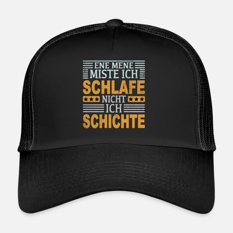 Schicht Schlafen Nachtschicht - Trucker Cap - Schwarz/Schwarz