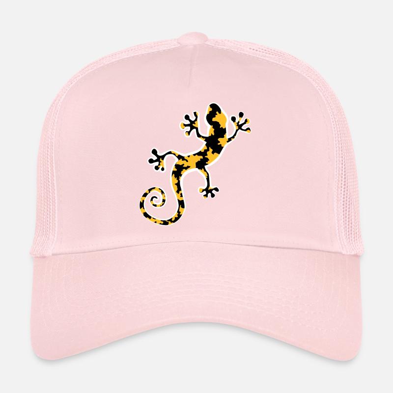 Gecko léopard tacheté jaune et noir Casquette trucker 