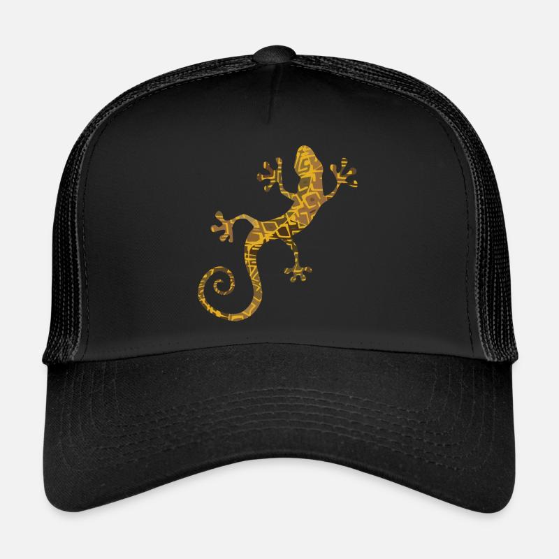 gecko doré brun jaune Casquette trucker 
