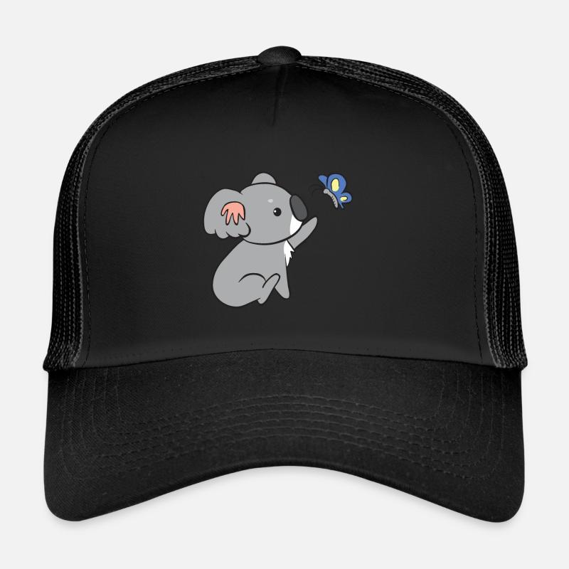 Koala - avec papillon - Casquette trucker  - noir/noir