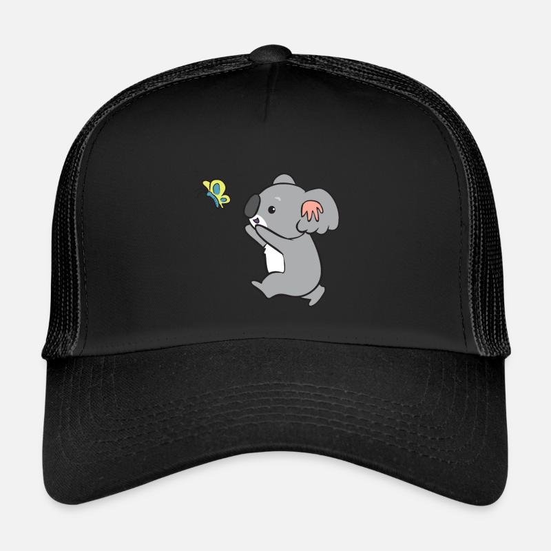 Koala - attrape le papillon - Casquette trucker  - noir/noir