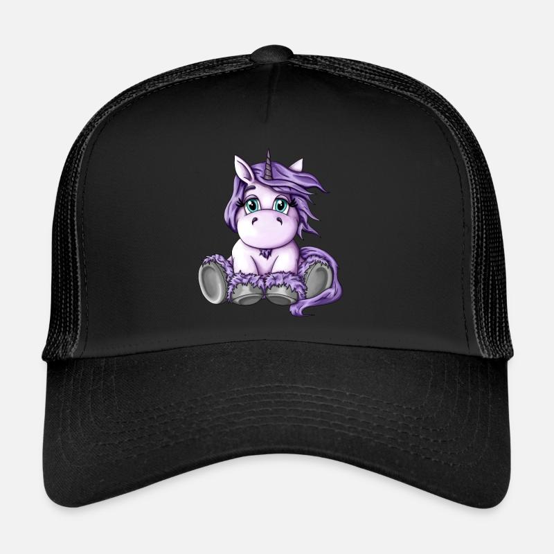 Sugar cute purple unicorn fluffy mythical creature Trucker Cap
