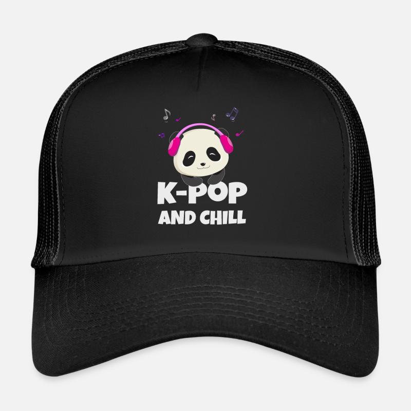 K-POP et chill. Noir # 1 Casquette trucker 