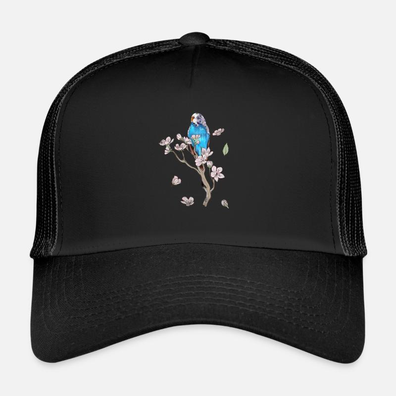 Wellensittich Geschenkidee Nymphensittich Sittich - Trucker Cap - Schwarz/Schwarz