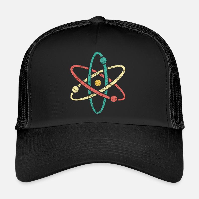 Cool atom in vintage style for nerds & students Trucker Cap