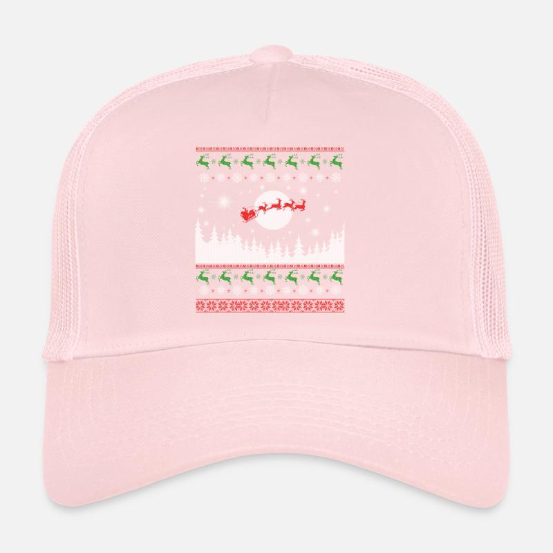 Weihnachtsmann und Rentiere Hässlicher Weihnachtspullover Trucker Cap