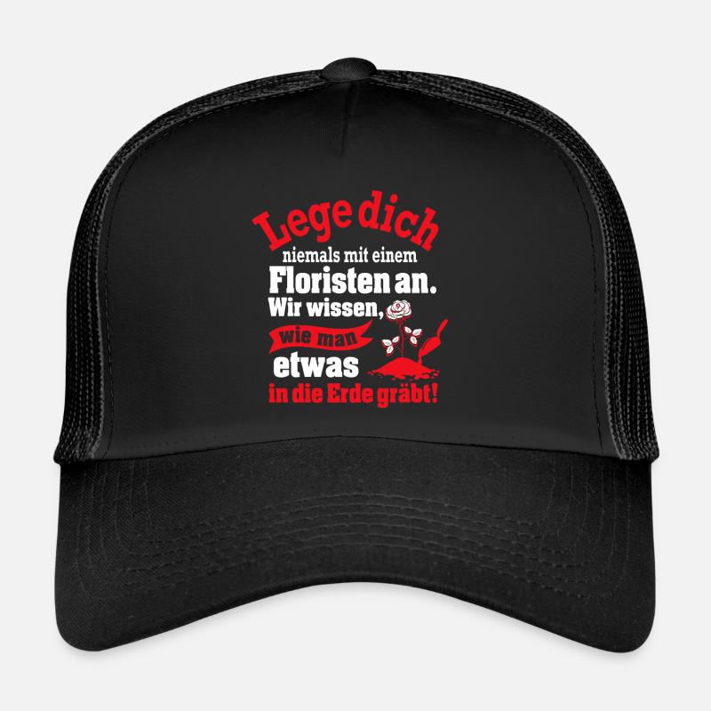 Mit Florist anlegen - Trucker Cap - Schwarz/Schwarz