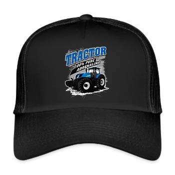Traktor - Schlepper - Landwirt - Bauer - Trucker Cap - Schwarz/Schwarz - Vorne