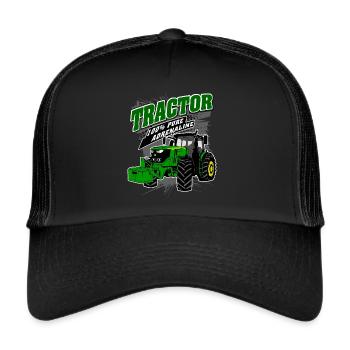 Traktor - Schlepper - Landwirt - Bauer - Trucker Cap - Schwarz/Schwarz - Vorne