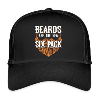 Beards Are The New Six Pack Funny Beard Lover Men - Trucker Cap - black/black - Front