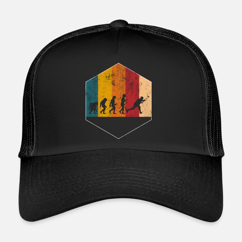 Floorball Unihockey Hockey Evolution Geschenk - Trucker Cap - Schwarz/Schwarz
