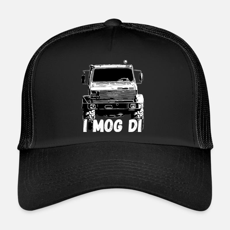 Unimog , Nutzfahrzeug, Lkw, Unimog 406, Traktor - Trucker Cap - Schwarz/Schwarz