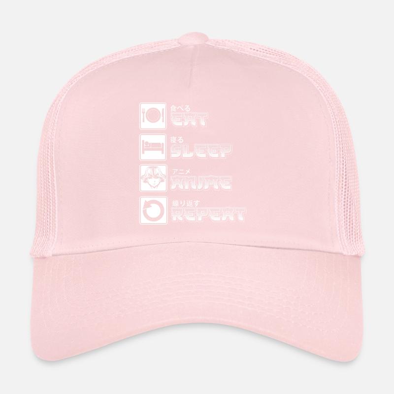 Eat Sleep Anime Repeat Retro Anime Merch Otaku Trucker Cap