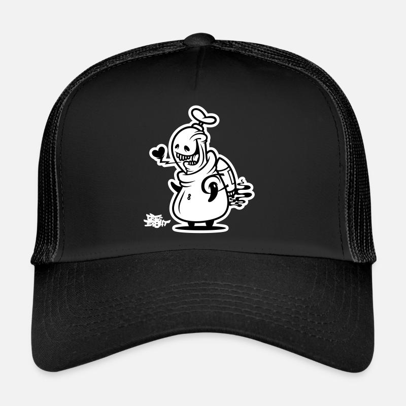 ei8ht-bot heart - Casquette trucker  - noir/noir
