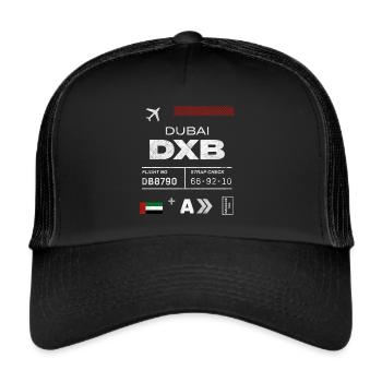 Dubai airport tag - Trucker Cap - black/black - Front