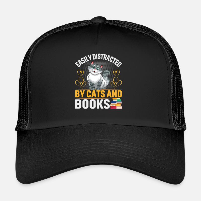 Katzen und Bücher lenken mich ab Lustiger Spruch Trucker Cap