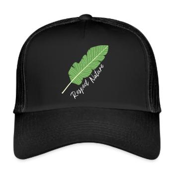 Natur Naturschutz Pflanzen Geschenk floral trendy - Trucker Cap - Schwarz/Schwarz - Vorne