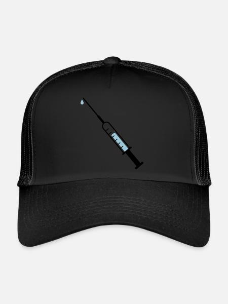 Seringue - Casquette trucker  - noir/noir - Devant