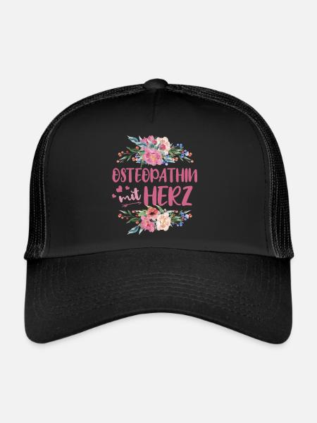 Ostheopathin mit Herz - Trucker Cap - Schwarz/Schwarz