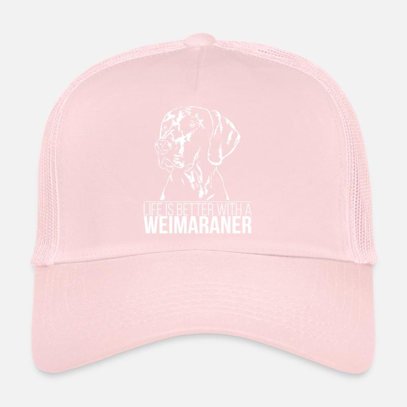 WEIMARANER life is better canine saying Wilsigns Trucker Cap
