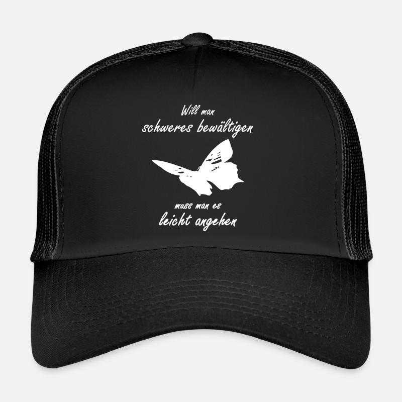 Leichtigkeit Schmetterling - Trucker Cap - Schwarz/Schwarz