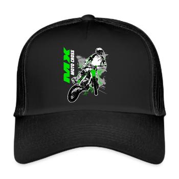 MotoCross - Supercross - MX - SX - FMX - Casquette trucker  - noir/noir - Devant