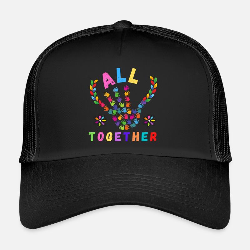 Love Rainbow Rain ALL TOGETHER - Trucker Cap - black/black
