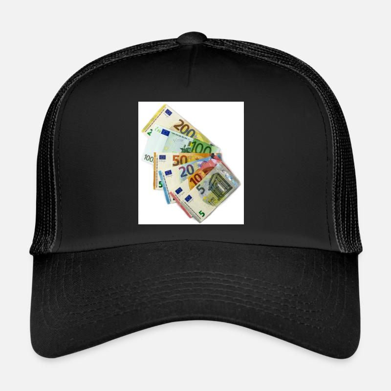 euro banknotes on white background - Trucker Cap - Schwarz/Schwarz