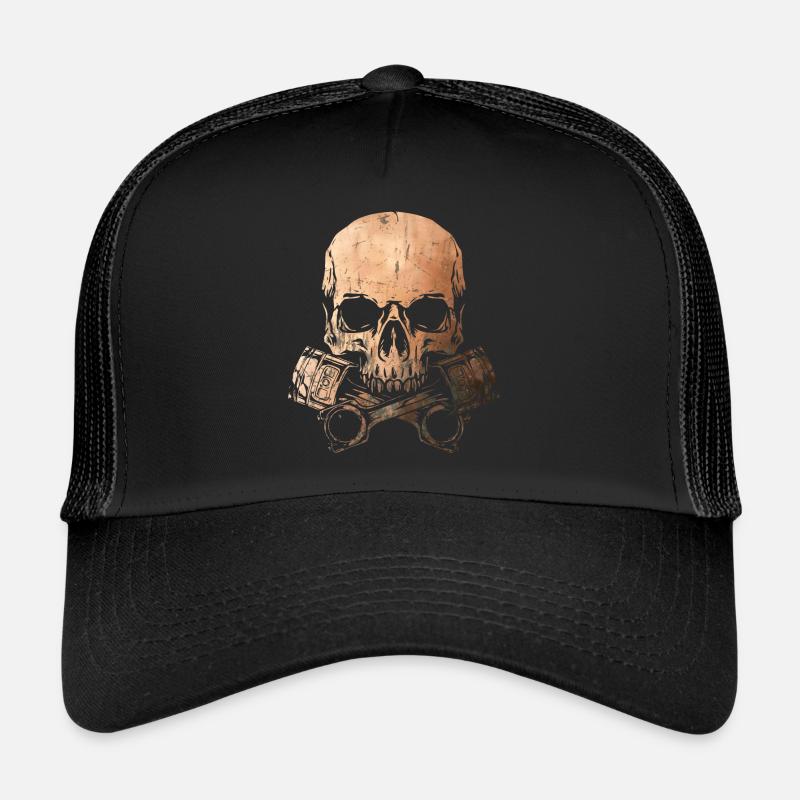 Piston Skull - Schrauber - Mechaniker - Kupfer - Trucker Cap - Schwarz/Schwarz