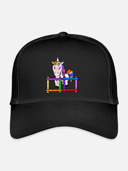 For children grim unicorn emotion feelings anger - Trucker Cap - black/black - Front