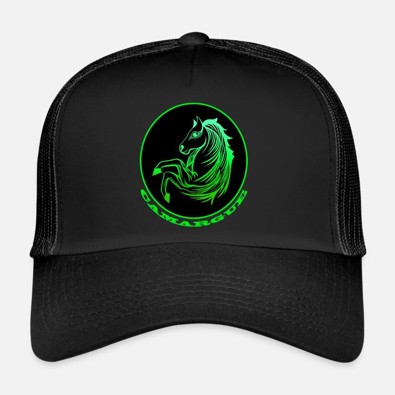 Neon green Camargue horse Trucker Cap