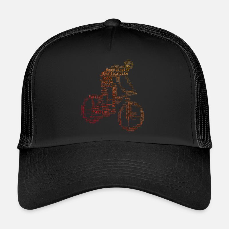 Radfahrer Mountainbiker Mountainbike Herren - Trucker Cap - Schwarz/Schwarz