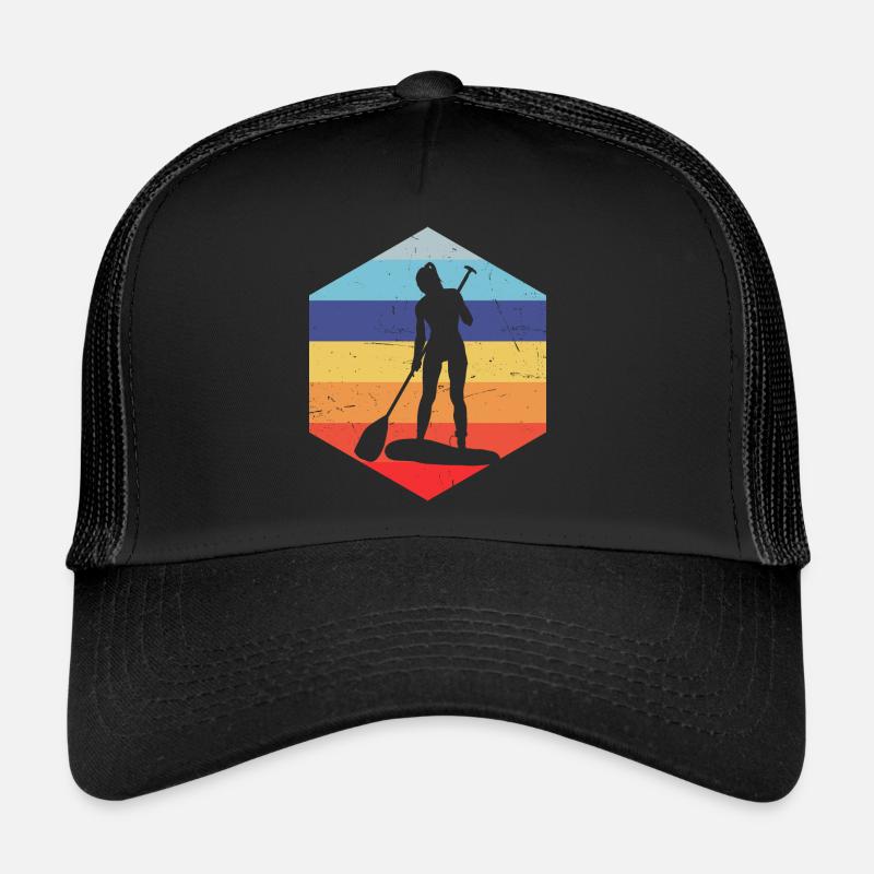Standup Paddle Paddle Hommes - Casquette trucker - noir/noir