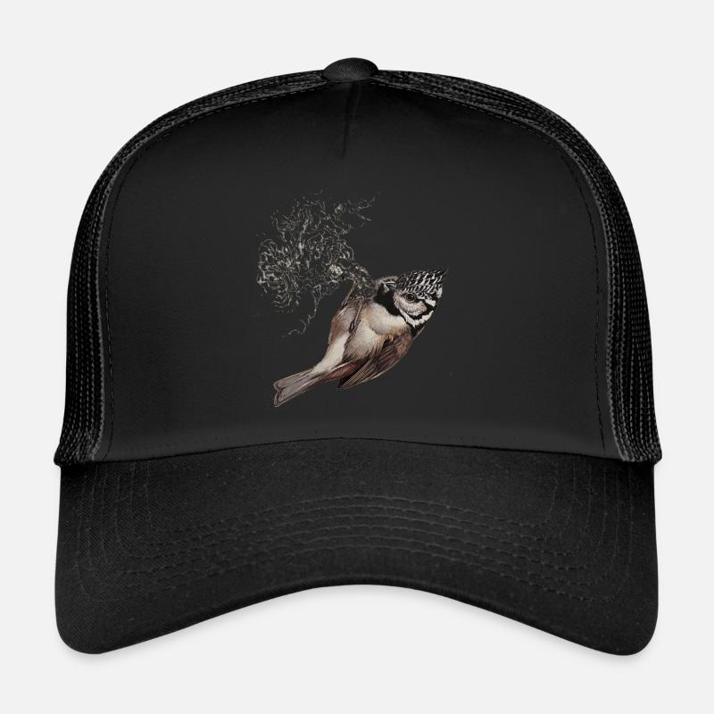 Dessin de mésange huppée Casquette trucker 