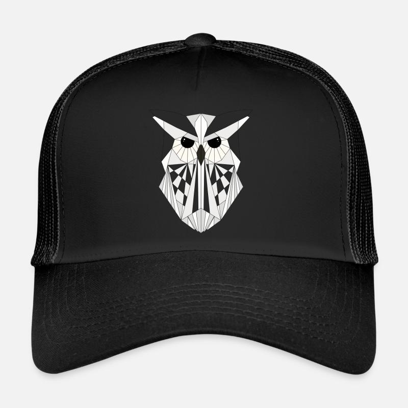 White owl geometric Trucker Cap